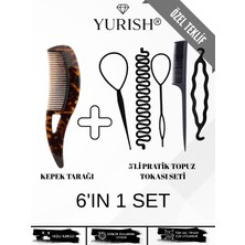 Yurish Kepek Kaldırma Tarağı & Topuz Tokası Şekillendirme Set'i 5 Parça