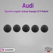 AutoPit 3D Audı Logolu Subap Kapağı (5'li Paket)
