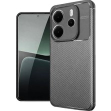 Derin Stok Redmi Note 14 4g Kılıf Auto Focus Karbon Kapak - Gri