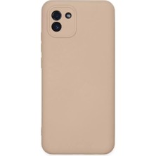 Derin Stok Galaxy A03 Kılıf Nano Içi Kadife Silikon - Pudra