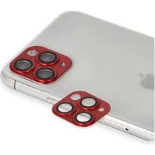 Derin Stok Iphone 11 Pers Alüminyum Kamera Lens - Kırmızı
