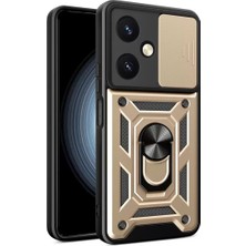Derin Stok Y27 Kılıf Pars Lens Yüzüklü Silikon - Gold