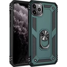 Derin Stok Iphone 11 Kılıf Sofya Yüzüklü Silikon Kapak - Yeşil