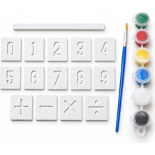 Muyu Craft Matematik Boyama Seti – Rakamlar, Toplama Çıkarma Işlemleri, 6 Renk Boya ve Fırça