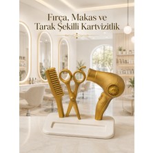 Cestopieno Fırça, Makas ve Tarak Şekilli Kartvizitlik 13X7 cm (Yükseklik 9 Cm) / Renk Talebi Iletilmezse Gold Gönderilir.