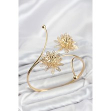 Clariss Pazu Bileklik Gold Renk Pirinç Lotus Model