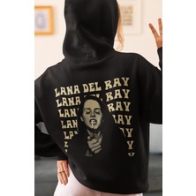 Sevbano Lana Del Rey Şarkıcı Sırt Baskılı Unisex Oversize Penye Hoodie
