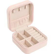 Auravelle Deri Takı Organizeri Yüzük Kolye Küpe Saklama Çantası (Pembe)