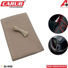 Carub Direksiyon Kılıfı Iğneli 38CM Delüx Bej Dikişli