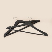 Simple Living Living Ahşap Görünümlü 3'lü Plastik Askı - Antrasit - 43X23 cm
