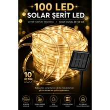 Deconitte 100 LED Solar Şerit LED Aydınlatma 10 Metre – Şeffaf Hortum Tasarımlı, Gün Işığı, IP65 Su Geçirmez Dış Mekan Dekoratif Aydınlatma