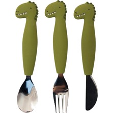 Trixie Mr. Dino Silikon Çatal Kaşık ve Bıçak Seti (2 Adet)