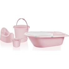 5'li Banyo Tuvalet Seti Pembe (5 Adet)