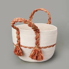 Matmel Living Urban Delight Dekoratif Sepet - Krem / Turuncu - 25X21 cm