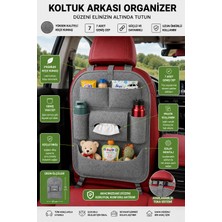 TUMKE Araç Içi Koltuk Arkası Organizer Tekil Ürün Sert Keçe Malzeme ile 40x55 cm Gri Renk