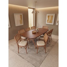 Kleinhaus Furniture Molina Masa Takımı (8 Lagos Sandalyeli)
