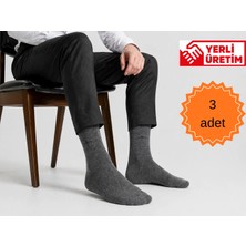 Pera Socks Erkek Bambu Çorap 3'lü Gri – Nefes Alan, Terletmeyen, Dikişsiz Burun, Esnek Lastik, Günlük & Klasik Kullanım