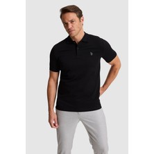 U.S. Polo Assn. Erkek Siyah Regular Fit Polo Yaka Basic Tişört 50324938-VR046