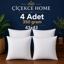 ÇİÇEKCE HOME Çiçekce Home Kırlent Iç Yastık 4 Adet 43X43 1.kalite Boncuk Silikon Elyaf Dolgulu 350 Gram