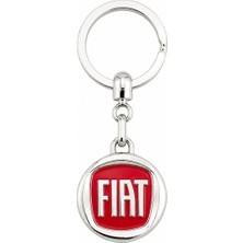 SAVEK Yüksek Kaliteli Fiat Logolu Lüks Krom Kaplama Oto Anahtarlığı, 9cm x 3.5cm Boyut, Şık Hediyelik Araç Aksesuar