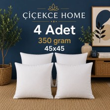 ÇİÇEKCE HOME Çiçekce Home Kırlent Iç Yastık 4 Adet 45X45 1.kalite Boncuk Silikon Elyaf Dolgulu 350 Gram