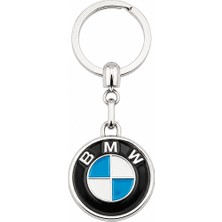 SAVEK Yüksek Kaliteli Bmw Logolu Lüks Krom Kaplama Oto Anahtarlığı, 9cm x 3.5cm, Şık Hediyelik Araç Aksesuar