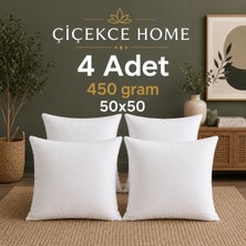 ÇİÇEKCE HOME Çiçekce Home Kırlent Iç Yastık 4 Adet 50X50 1.kalite Boncuk Silikon Elyaf Dolgulu 450 Gram