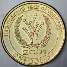 Banknoting Avustralya 1 Dolar 2001 Hatıra-Bm Uluslararası Gönüllüler Yılı.