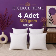 ÇİÇEKCE HOME Çiçekce Home Kırlent Iç Yastık 4 Adet 40X40 cm 1.kalite Boncuk Silikon Elyaf Dolgulu 300 Gram