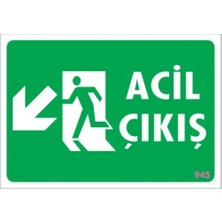 Belirtilmemiş Pvc Levha Quot;acil Çıkışquot; 17,5*25 cm