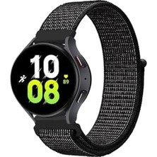 Murahze - Gear S3 (22MM) Kordon Hasır Kordon Siyah-Beyaz -NOKTALI-NO21