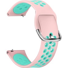 Murahze Galaxy 46MM Sport Band Için Kordon Açık Pembe Turkuaz [galaxy 46MM ile Uyumlu Kordon - Kayış - Açık Pembe Turkuaz]