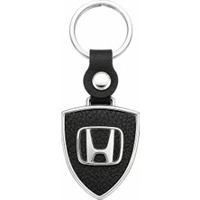 SAVEK Honda Logolu Metal Deri Oto Anahtarlığı, 9cm x 3.5cm Boyut, Şık Hediyelik Araba Aksesuar