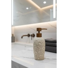 Acar Çiçek Detaylı Sıvı Sabunluk | Dekoratif Banyo ve Mutfak Sabunluğu - Gri