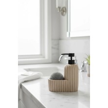 Mien Süngerli Polyresin Sıvı Sabunluk Krem Renk | Banyo ve Mutfak Sabun Dispenseri 500 ml