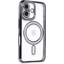 Asil Acar Home Apple İphone 16 Kılıf Joke Simli Magneticsafe Kılıf - Siyah
