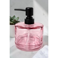 Antrasit Siyah Sıvı Sabunluk 500 ml | Yuvarlak Tasarım Dekoratif Sabunluk - Mavi