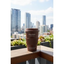 Porselen Travel Mug | Kapaklı Taşınabilir Kahve Kupası - Krem