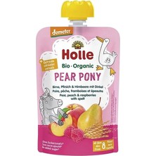 Holle Organik Pear Pony (Buğday, Armut, Şeftali, Ahududu Püresi) (4 Adet)
