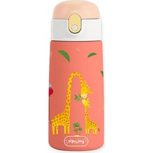SipnJoy - Sipsquad Çocuk Su Termosu | 480 ml - Giggle Giraffe (4 Adet)