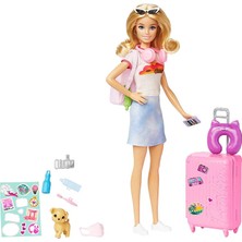 Barbie Seyahatte Bebeği ve Aksesuarları (3 Adet)
