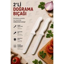 ERHCE 2'li Beyaz Ince Tırtıklı Micro Doğrama Bıçağı Sebze Meyve Ekmek Mikro Solingen Bıçak