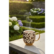 Acar Ortigia Leopar Desenli Kupa | 200 ml Dekoratif Kahve ve Çay Kupası