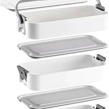 Premini 3 Katlı Bölmeli Lunchbox - Kilitli - Taşıma Saplı - Kaşık & Çatal Dahil - Mutfak Düzeni Için Pratik ve Düzenli Çözüm