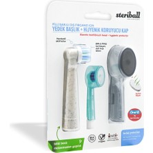 2 Adet  Steriball Şarjlı Diş Fırçası Yedek Başlık + Hijyenik Koruyucu Kapak