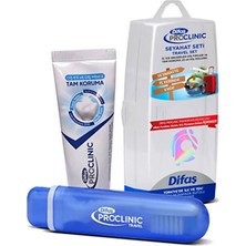 3 Adet  Difaş Proclinic Diş Fırçası + Dış Macunu 25 ml Seyahat Seti