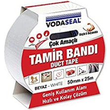 3 Adet  Vodaseal Ducttape Bandı Beyaz 50MMX25MT