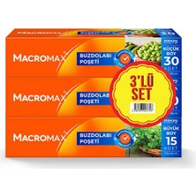 Pariles 3 Adet  Macromax Buzdolabı Poşeti 4 Al 3 Öde Orta Boy 80 Li