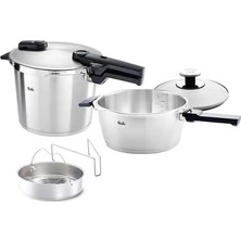 3 Adet Fissler Vitaquick Premium Düdüklü Tencere With Insert 3,5 + 6 Litre