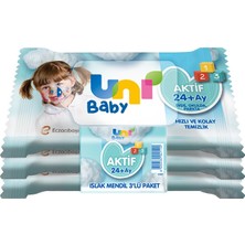 3 Adet  Uni Baby Aktif Cep Mendil 3X15'LI